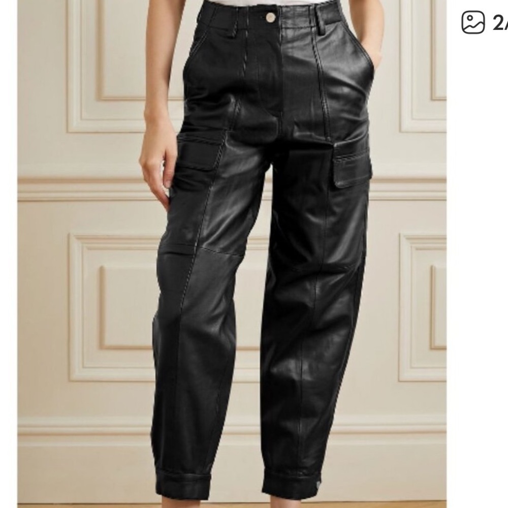 Free People NWT Deadwood Palma Leather Tapered Pants Size 4/36
